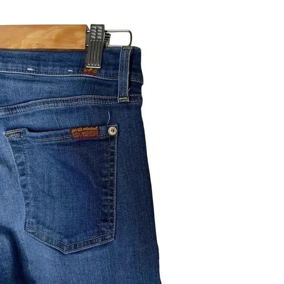 7 for All Mankind The Skinny with Floral Patchwork Jeans Stretch Denim Size 27 - Picture 11 of 13